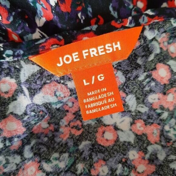 JOE FRESH Sleeveless Scoop Neck Mini Dress Ditsy Floral Print Sz L - Picture 14 of 15